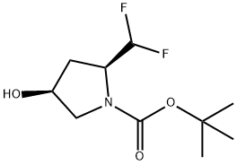 (2S,4S)-tert-butyl 2-(difluoromethyl)-4-hydroxypyrrolidine-1-carboxylate Struktur