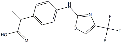 2-(4-((4-(Trifluoromethyl)oxazol-2-yl)amino)phenyl)propanoic acid Struktur