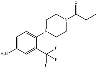 1-(4-(4-amino-2-(trifluoromethyl)phenyl)piperazin-1-yl)propan-1-one Struktur