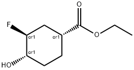 ethyl(1R,3S,4S)-3-fluoro-4-hydroxycyclohexane-1-carboxylate Struktur