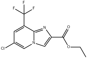 6-Chloro-8-trifluoromethyl-imidazo[1,2-a]pyridine-2-carboxylic acid ethyl ester Struktur