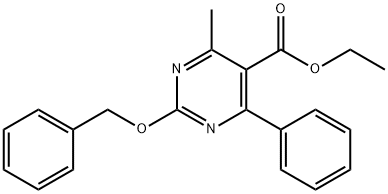 Ethyl 2-(benzyloxy)-4-methyl-6-phenylpyrimidine-5-carboxylate Struktur