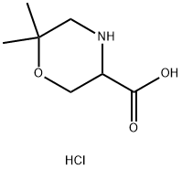 6,6-Dimethyl-morpholine-3-carboxylic acid hydrochloride Struktur