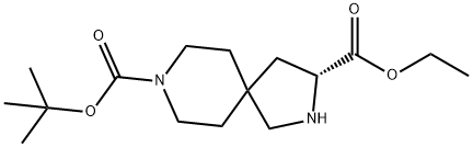 2,8-Diazaspiro[4.5]decane-3,8-dicarboxylic acid, 8-(1,1-dimethylethyl) 3-ethyl ester, (3R)- Struktur