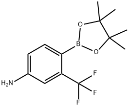 4-(4,4,5,5-tetramethyl-1,3,2-dioxaborolan-2-yl)-3-(trifluoromethyl)aniline Struktur