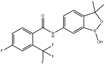 4-氟-N-(1-羥基-3,3-二甲基-1,3-二氫苯并[C][1,2]噁硼戊環(huán)-6-基)-2-(三氟甲基)苯甲酰胺 結構式