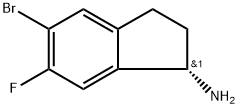 1H-INDEN-1-AMINE, 5-BROMO-6-FLUORO-2,3-DIHYDRO-, (1S)- Struktur