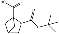 N-(t-butoxycarbonyl)-1-carboxy-2-azabicyclo[2.1.1]hexane Struktur