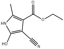 Ethyl 4-cyano-5-hydroxy-2-methyl-1H-pyrrole-3-carboxylate Struktur