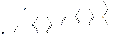 Pyridinium, 4-[2-[4-(diethylamino)phenyl]ethenyl]-1-(2-hydroxyethyl)-, bromide Struktur