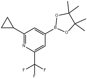 2-cyclopropyl-4-(4,4,5,5-tetramethyl-1,3,2-dioxaborolan-2-yl)-6-(trifluoromethyl)pyridine Struktur