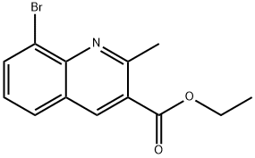 3-Quinolinecarboxylic acid, 8-bromo-2-methyl-, ethyl ester Struktur