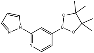 2-(1H-pyrazol-1-yl)-4-(4,4,5,5-tetramethyl-1,3,2-dioxaborolan-2-yl)pyridine Struktur