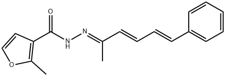 2-methyl-N'-[(2E,3E,5E)-6-phenylhexa-3,5-dien-2-ylidene]furan-3-carbohydrazide Struktur