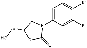 (S)-3-(4-bromo-3-fluorophenyl)-5-(hydroxymethyl)oxazolidin-2-one Struktur