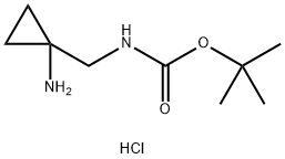 (1-Amino-cyclopropylmethyl)-carbamic acid tert-butyl ester hydrochloride Struktur