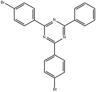 2,4-bis(4-bromophenyl)-6-phenyl-1,3,5-triazine Struktur