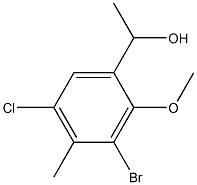 1-(3-bromo-5-chloro-2-methoxy-4-methylphenyl)ethanol Struktur