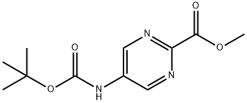 5-[[(1,1-dimethylethoxy)carbonyl]amino]-2-pyrimidinecarboxylic acid methyl ester Struktur