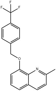 2-methyl-8-(4-(trifluoromethyl)benzyloxy)quinoline Struktur