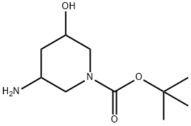 3-Amino-5-hydroxy-piperidine-1-carboxylic acid tert-butyl ester Struktur