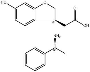 (R)-1-phenylethanamine (S)-2-(6-hydroxy-2,3-dihydrobenzofuran-3-yl)acetate Struktur