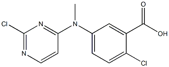 2-Chloro-5-((2-chloropyrimidin-4-yl)(methyl)amino)benzoic acid Struktur