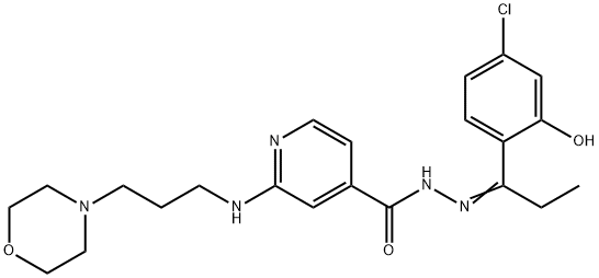 2-[[3-(4-Morpholinyl)propyl]amino]-4-pyridinecarboxylic acid 2-[1-(4-chloro-2-hydroxyphenyl)propylidene]hydrazide Struktur