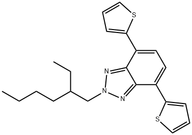 2-(2-ethylhexyl)-4,7-di-(thiophene-2-yl)-2,1,3-benzotriazole Struktur