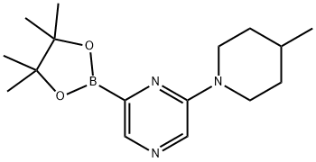 2-(4-methyl-1-piperidinyl)-6-(4,4,5,5-tetramethyl-1,3,2-dioxaborolan-2-yl)Pyrazine Struktur