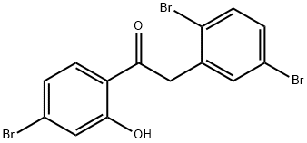 1-(4-bromo-2-hydroxyphenyl)-2-(2,5-dibromophenyl)ethan-1-one Struktur