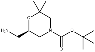 (R)-TERT-BUTYL 6-(AMINOMETHYL)-2,2-DIMETHYLMORPHOLINE-4-CARBOXYLATE Struktur