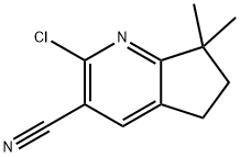 2-chloro-7,7-dimethyl-6,7-dihydro-5H-cyclopenta[b]pyridine-3-carbonitrile Struktur