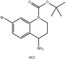 4-Amino-1-Boc-7-bromo-3,4-dihydro-2H-quinoline hydrochloride Struktur