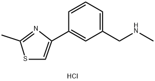 N-methyl(3-(2-methylthiazol-4-yl)phenyl)methanamine hydrochloride Struktur