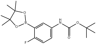 5-(N-BOC-Amino)-2-fluorophenylboronic acid, pinacol ester Struktur