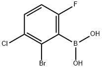 2-Bromo-3-chloro-6-fluorophenylboronic acid Struktur