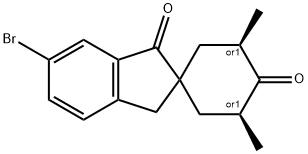 (1r,3R,5S)-6'-bromo-3,5-dimethylspiro[cyclohexane-1,2'-indene]-1',4(3'H)-dione Struktur