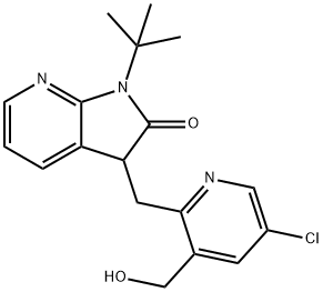 1-(tert-butyl)-3-((5-chloro-3-(hydroxymethyl)pyridin-2-yl)methyl)-1,3-dihydro-2H-pyrrolo[2,3-b]pyridin-2-one Struktur