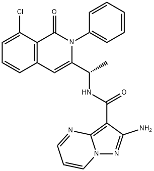 (S)-2-amino-N-(1-(8-chloro-1-oxo-2-phenyl-1,2-dihydroisoquinolin-3-yl)ethyl)pyrazolo[1,5-a]pyrimidine-3-carboxamide Struktur