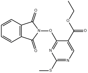 Ethyl 4-((1,3-dioxoisoindolin-2-yl)oxy)-2-(methylthio)pyrimidine-5-carboxylate Struktur