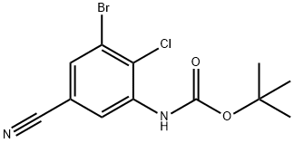 tert-butyl(3-bromo-2-chloro-5-cyanophenyl)carbamate Struktur