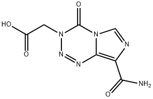 2-(8-Carbamoyl-4-oxoimidazo[5,1-d][1,2,3,5]tetrazin-3(4H)-yl)acetic acid Struktur