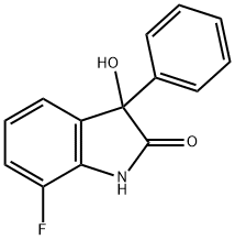 2H-Indol-2-one, 7-fluoro-1,3-dihydro-3-hydroxy-3-phenyl- Struktur