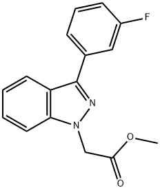 Methyl 2-(3-(3-fluorophenyl)-1H-indazol-1-yl)acetate Struktur