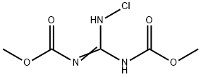 Carbamic acid, N-[(chloroamino)[(methoxycarbonyl)amino]methylene]-, methyl ester Struktur