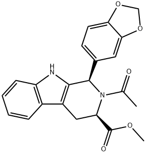 (1R,3R)-2-acetyl-1-(benzo[d][1,3]dioxol-5-yl)-2,3,4,9-tetrahydro- 1H-pyrido[3,4-b]indole-3-carboxylate Struktur