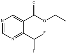 4-Difluoromethyl-pyrimidine-5-carboxylic acid ethyl ester Struktur