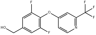 Benzenemethanol, 3,5-difluoro-4-[[2-(trifluoromethyl)-4-pyridinyl]oxy]- Struktur