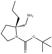 tert-butyl (2R)-2-(aminomethyl)-2-propylpyrrolidine-1-carboxylate Struktur